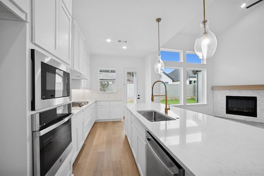Furnished interior view inside a new home in Pecan Square - Gardens, Northlake (Image 10). Furnished interior view inside a new home in Pecan Square - Gardens, Northlake (Image 10).