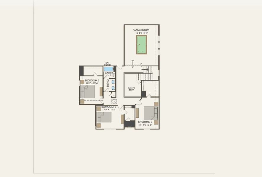 2D floor plan layout of this home in Wilson Creek Meadows, Celina, TX (Image 4).