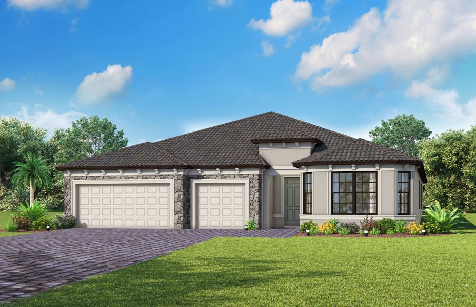 Representative exterior photo of a completed home built from the Renown by Del Webb in Del Webb Naples, Ave Maria, FL (Image 19).