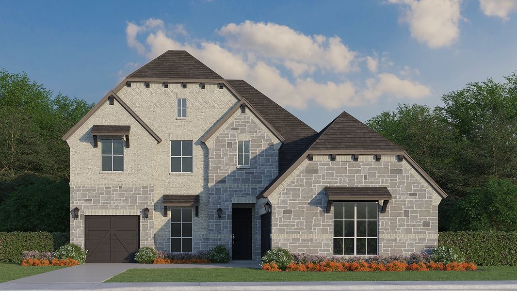 Plan 1647 Elevation B w/ Stone Plan 1647 Elevation B w/ Stone