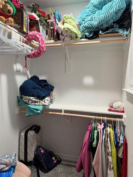 Large closets in upstairs bedrooms