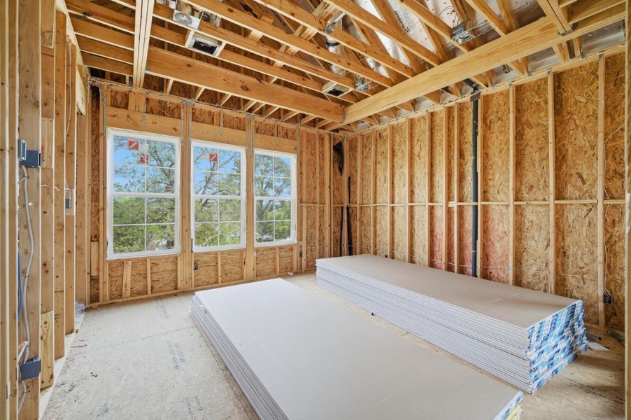Primary bedroom on the top floor.