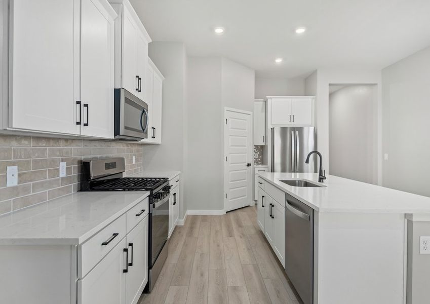 Each kitchen comes with stainless steel, upgraded appliances.