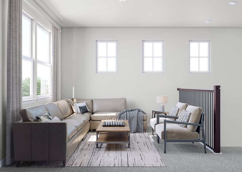 Furnished interior view inside a new home in Terrace Collection at Heritage, Dripping Springs (Image 16).