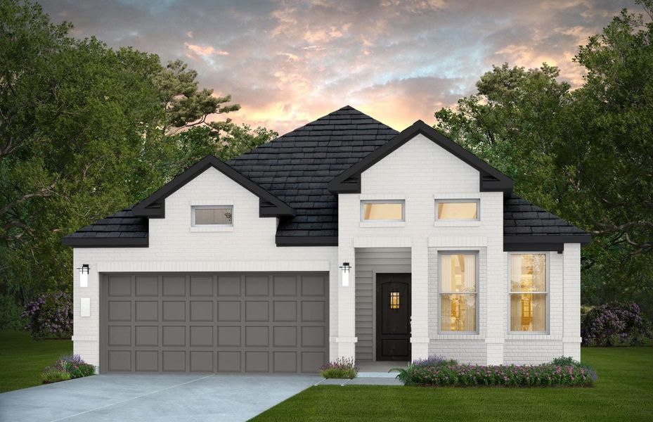 Representative exterior photo of a completed home built from the Haskell by Pulte Homes in Montgomery Bend, Montgomery, TX (Image 2). Representative exterior photo of a completed home built from the Haskell by Pulte Homes in Montgomery Bend, Montgomery, TX (Image 2).