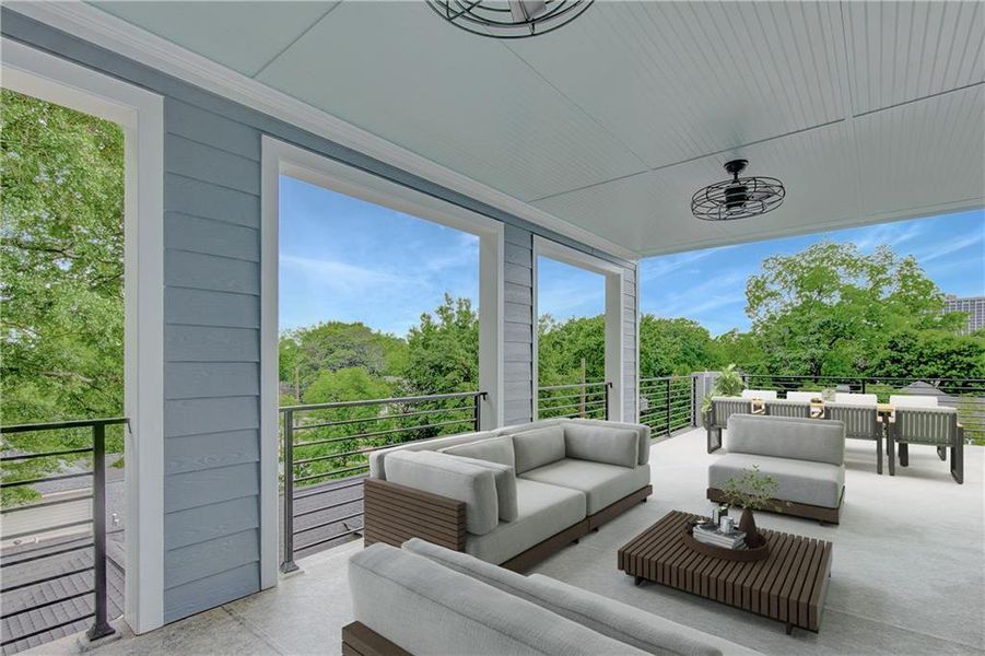 Exterior details and patio area of a home in , Atlanta (Image 24).