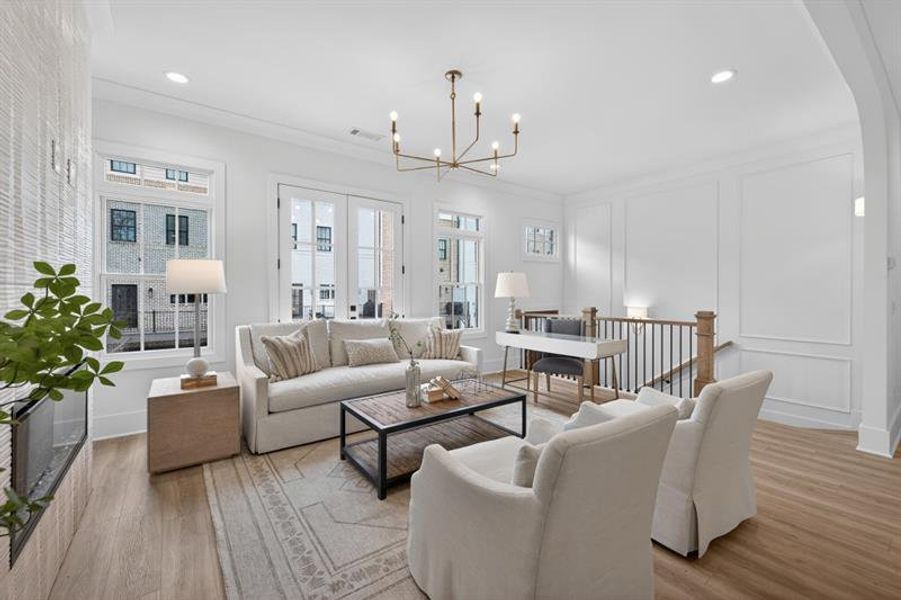 Furnished interior view inside a new home in Skyview On Broad, Sugar Hill (Image 36).