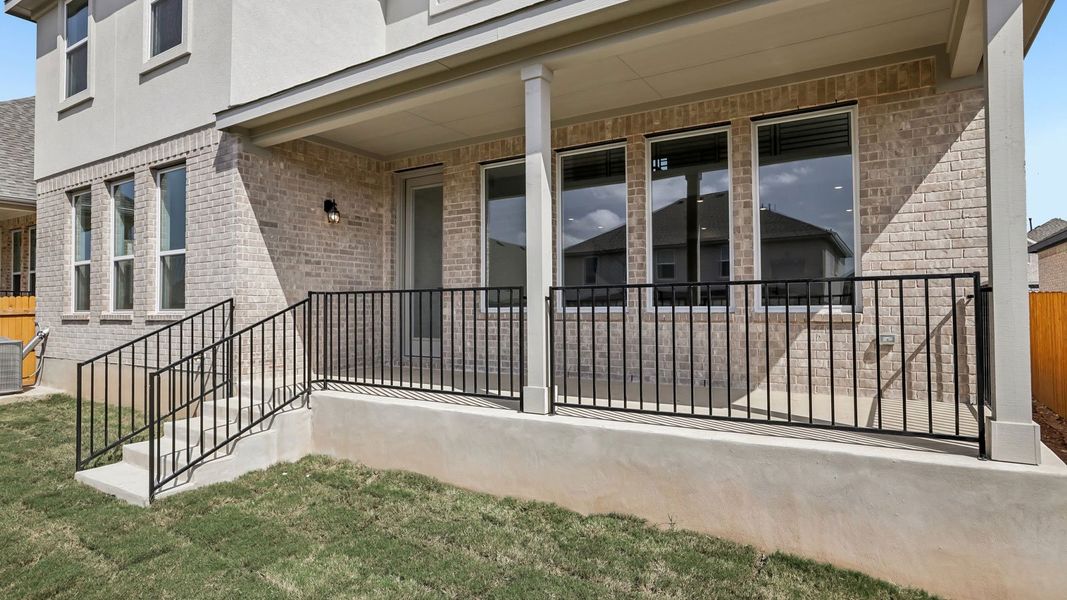 Exterior details and patio area of a home in Rosenbusch Ranch, Leander (Image 25).