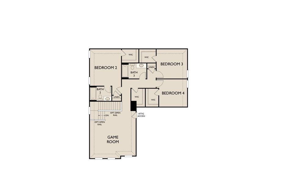 2D floor plan layout for the Dakota by Ashton Woods in Brookshire at Legacy Hills-50s, Celina, TX (Image 5). 2D floor plan layout for the Dakota by Ashton Woods in Brookshire at Legacy Hills-50s, Celina, TX (Image 5).