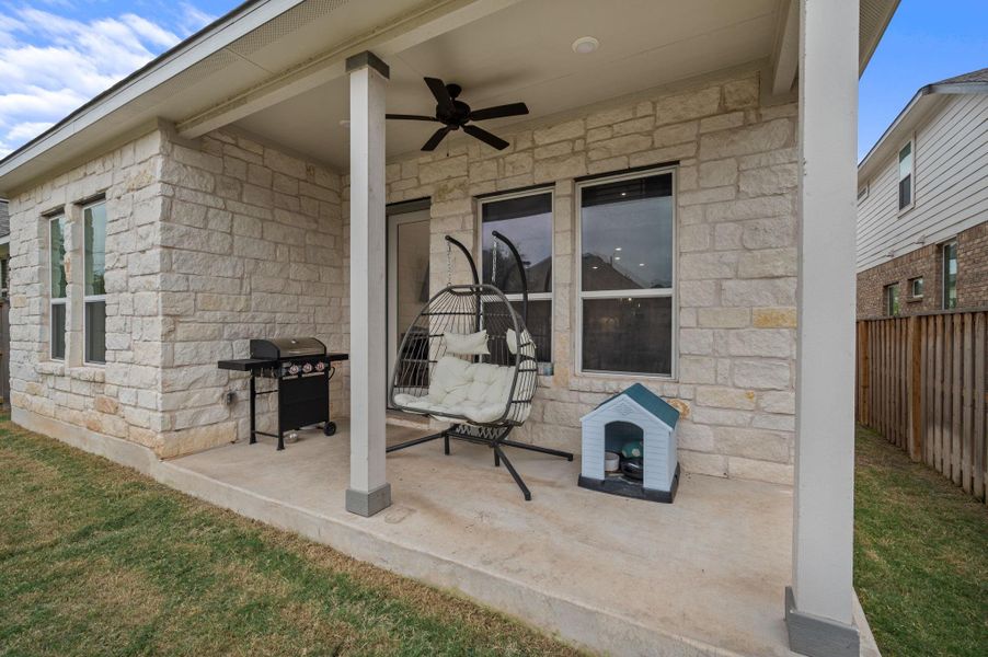 Backyard Patio perfect for BBQs or just relaxing