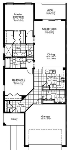 2D floor plan layout of this home in Kings Gate, Punta Gorda, FL (Image 5).