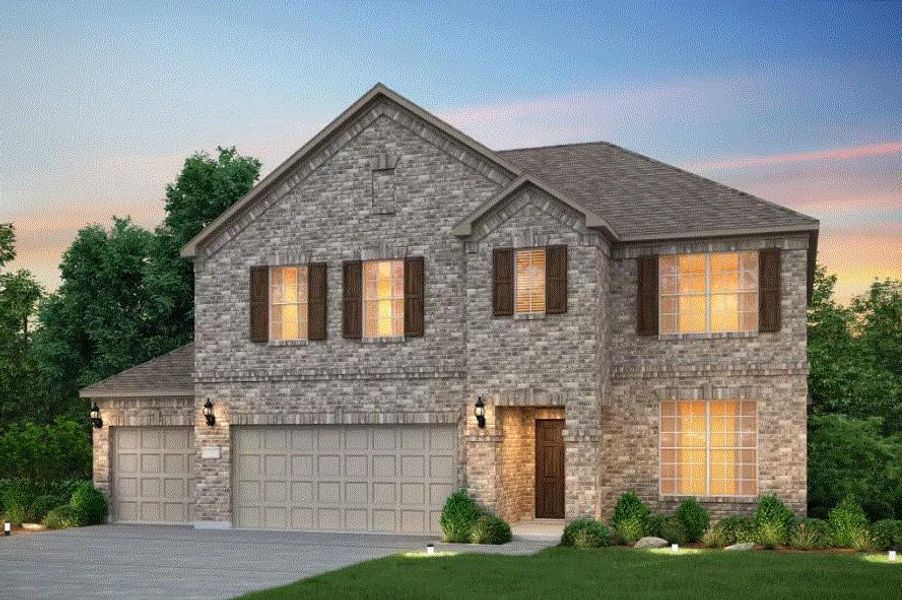 Pulte Homes, Caldwell elevation A, rendering