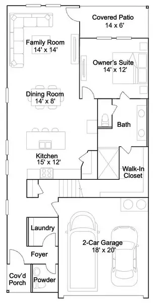 2D floor plan layout of this home in The Trails, New Caney, TX (Image 3).