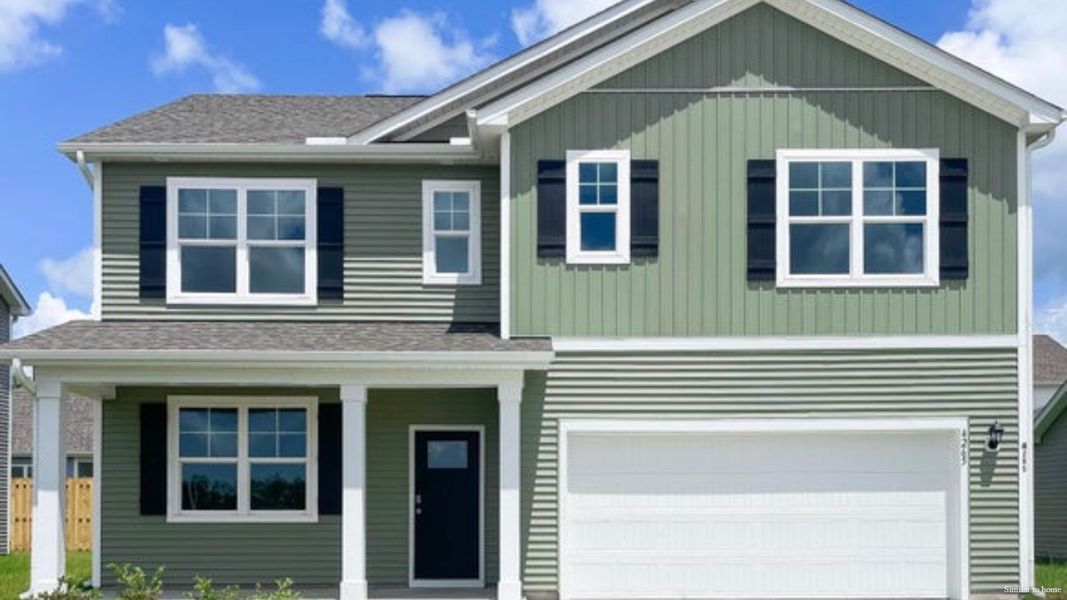 Front exterior of a new home in Cedar Hill Landing, Navassa, NC, highlighting curb appeal (Image 1). Front exterior of a new home in Cedar Hill Landing, Navassa, NC, highlighting curb appeal (Image 1).