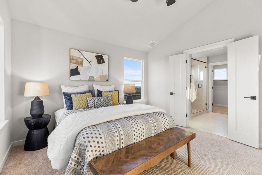 Furnished interior view inside a new home in Whisper Valley, Manor (Image 50). Furnished interior view inside a new home in Whisper Valley, Manor (Image 50).