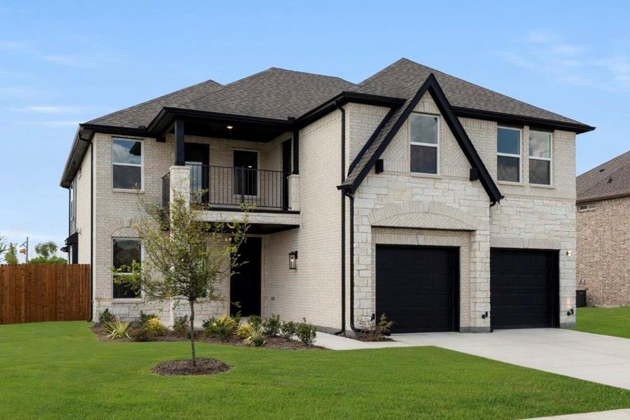 Front exterior of a new home in Grayhawk Addition, Forney, TX, highlighting curb appeal (Image 25).