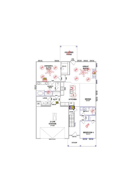 2D floor plan layout of this home in The Grove at Harrison Glen, Lenoir City, TN (Image 4).