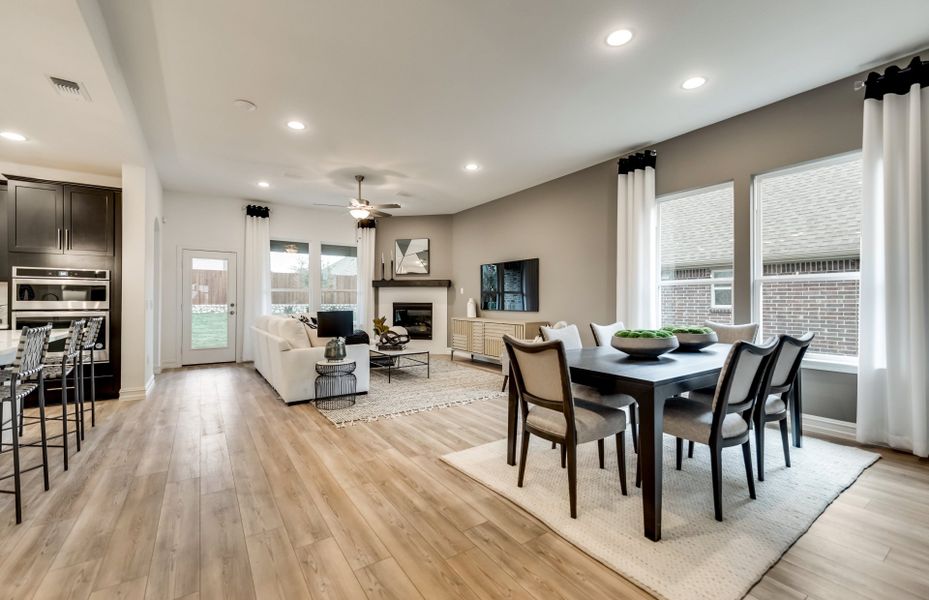 Dining area with large windows