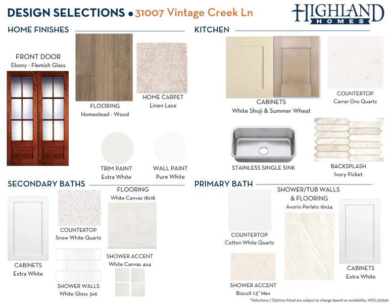 Sample of building materials used in homes in Cross Creek West, Fulshear (Image 29).