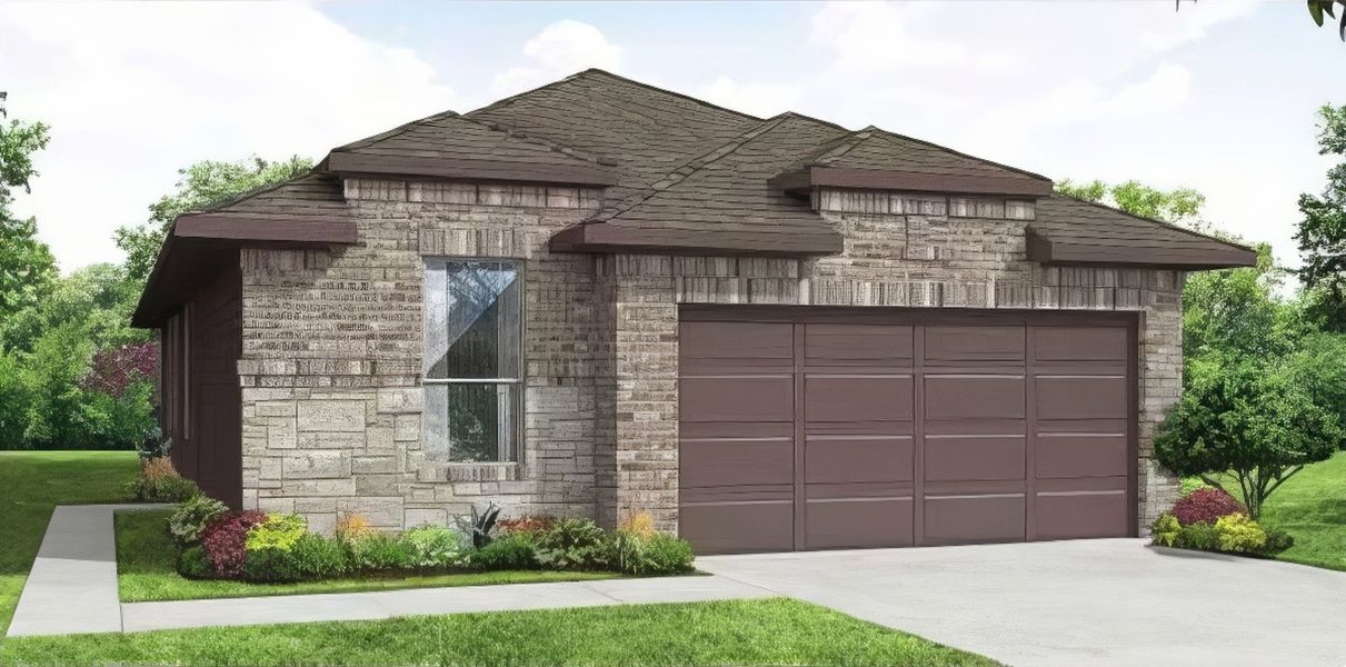 Representative exterior photo of a completed home built from the Birch by Impression Homes in Belmont, Aubrey, TX (Image 7). Representative exterior photo of a completed home built from the Birch by Impression Homes in Belmont, Aubrey, TX (Image 7).