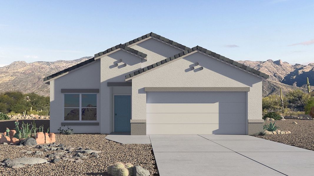 Representative exterior photo of a completed home built from the Parker by D.R. Horton in Saguaro Bloom, Marana, AZ (Image 1). Representative exterior photo of a completed home built from the Parker by D.R. Horton in Saguaro Bloom, Marana, AZ (Image 1).