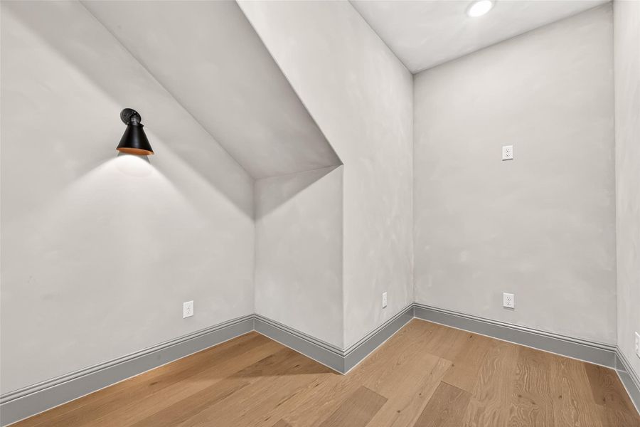 "Pocket office" tucked underneath the staircase.