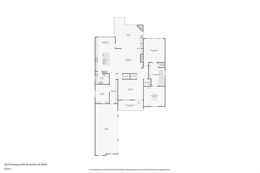 2D floor plan layout of this home in , Buford, GA (Image 6).