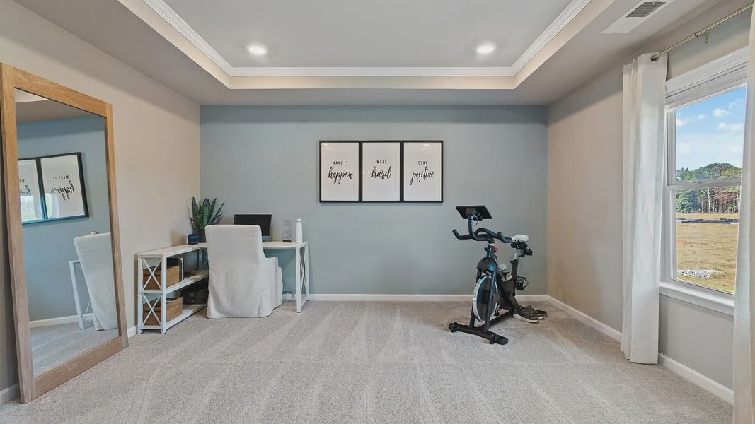 Representative furnished interior of a home built from the McKinley II - SL by DRB Homes in Brighton, Locust Grove (Image 39).