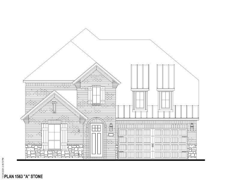 Plan 1563 Elevation A w/ Stone