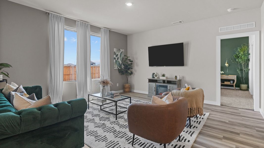 Furnished interior view inside a new home in Mustang Ridge, Andrews (Image 8).