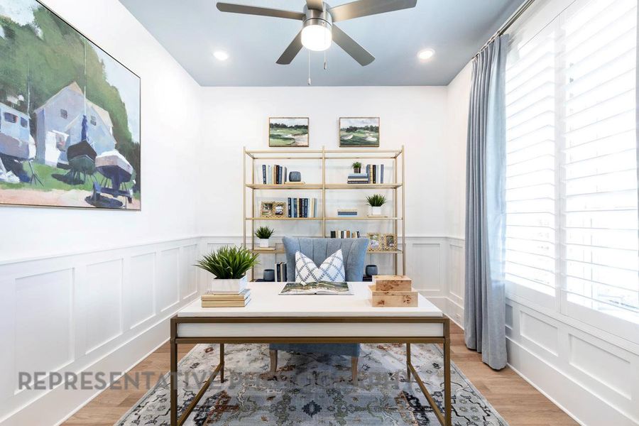 Furnished interior view inside a new home in Lariat: 50ft. lots, Liberty Hill (Image 29).