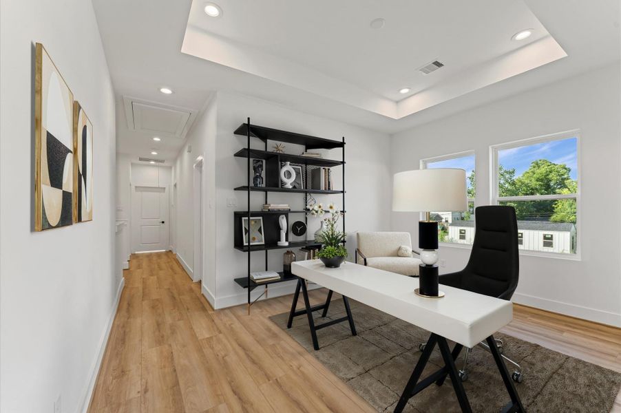 Upstairs flexible area in addition to your 3 bedrooms, this photo has been virtually staged. Upstairs flexible area in addition to your 3 bedrooms, this photo has been virtually staged.