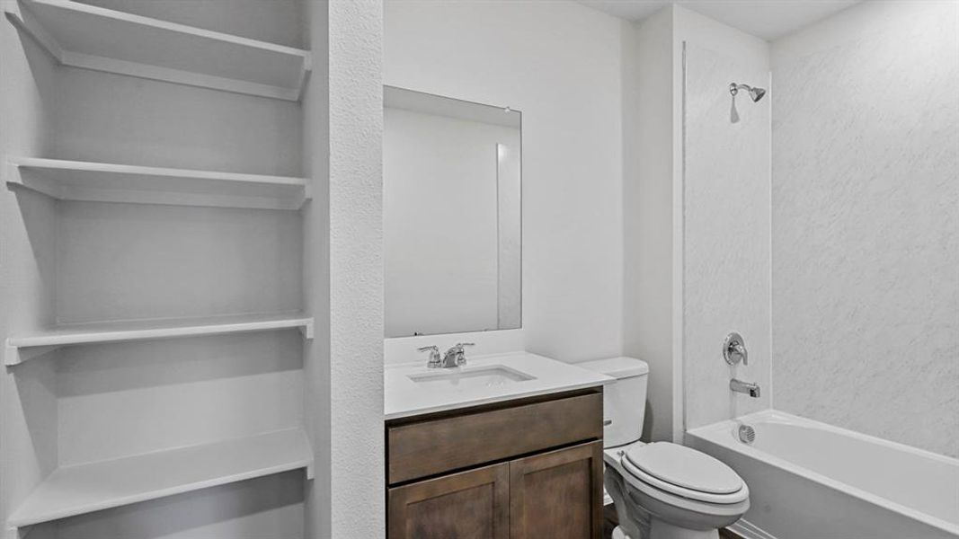 Bathroom with vanity and bathtub / shower combination Bathroom with vanity and bathtub / shower combination