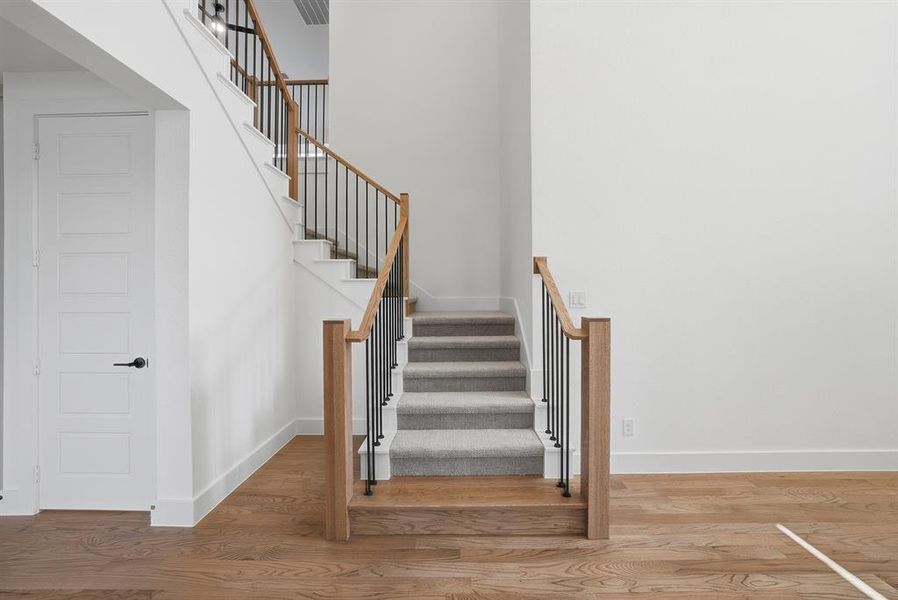 Stairs with wood finished floors Stairs with wood finished floors