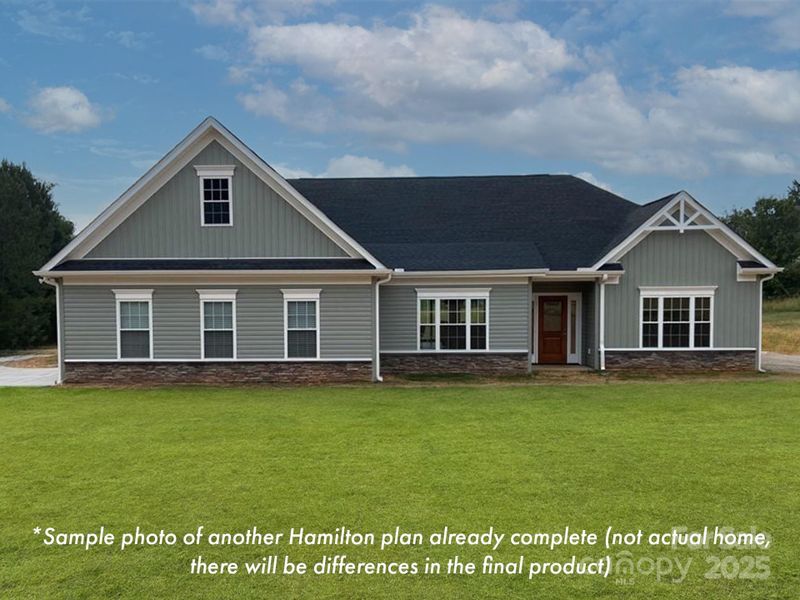 Sample photo of another Hamilton plan already complete (not actual home, there will be differences in final product)