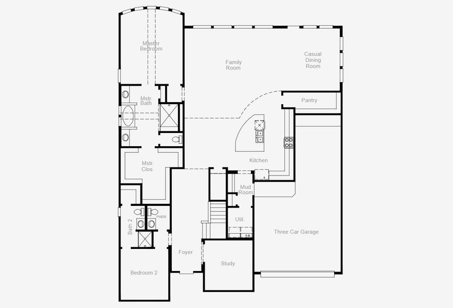 2D floor plan layout for the Briggs (3536-HV-50) by Coventry Homes in Candela 60', Richmond, TX (Image 25).