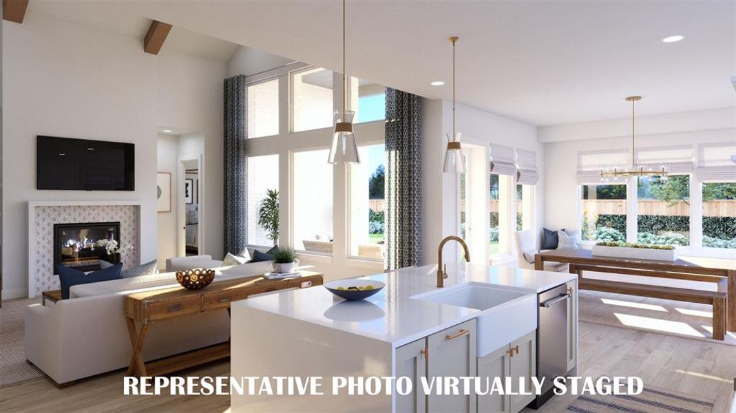 You'll find a light filled, open and flowing main level in our Ashland III plan.  REPRESENTATIVE PHOTO VIRTUALLY STAGED