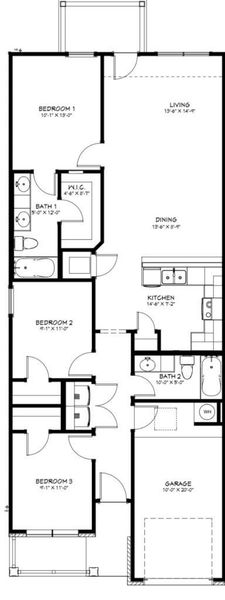 2D floor plan layout for the Nolan by Flintrock Builder in College Park Townhomes, Troy, TX (Image 13). 2D floor plan layout for the Nolan by Flintrock Builder in College Park Townhomes, Troy, TX (Image 13).