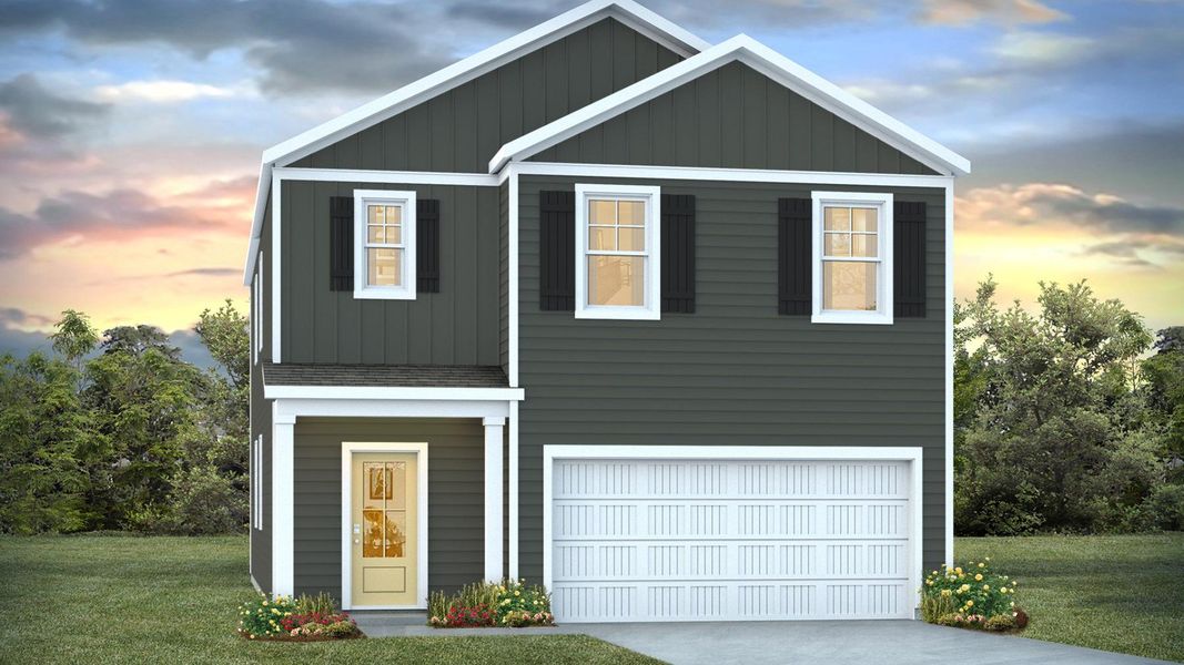 Representative exterior photo of a completed home built from the ROBIE by D.R. Horton in The Pines at Blake Farm, Wilmington, NC (Image 16).