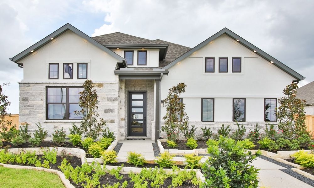 Representative exterior photo of a completed home built from the Premier Series - Willow by Brightland Homes in Anthem, Kyle, TX (Image 30). Representative exterior photo of a completed home built from the Premier Series - Willow by Brightland Homes in Anthem, Kyle, TX (Image 30).