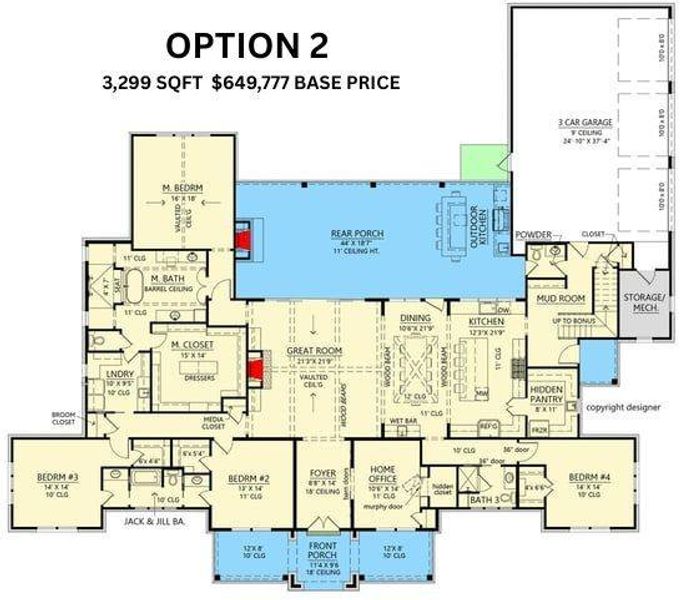 OPTION 2 View of property floor plan