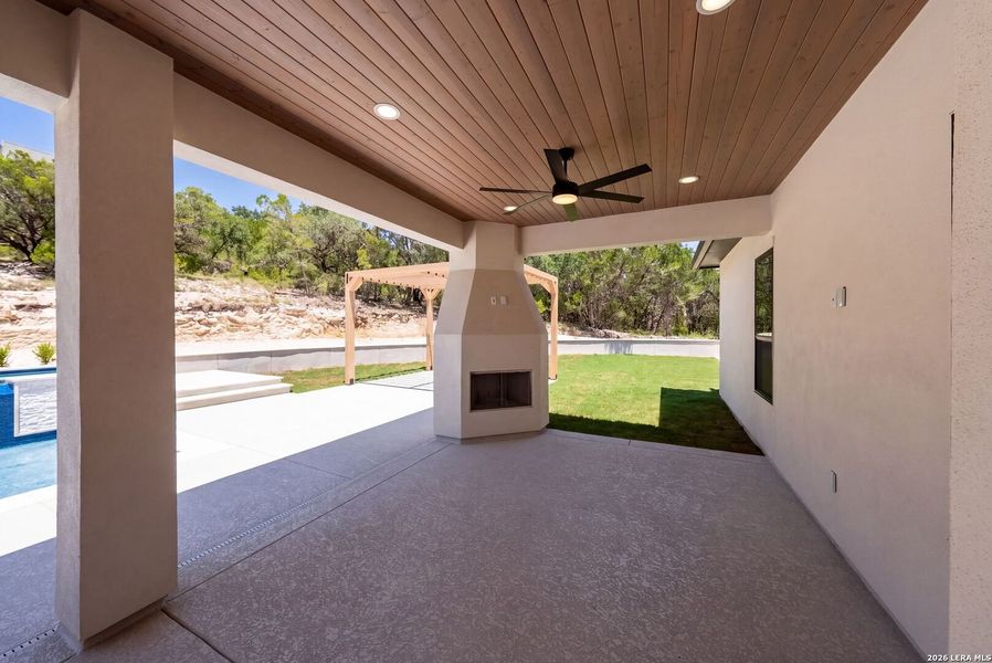 Exterior details and patio area of a home in , Boerne (Image 37).