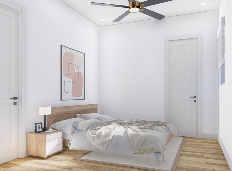 This is an inspirational virtual rendering of a secondary bedroom - finishes are subject to change without notice. This is an inspirational virtual rendering of a secondary bedroom - finishes are subject to change without notice.