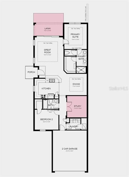 Structural options added include; Study, 8' interior doors, extended covered lanai, and garden fence.