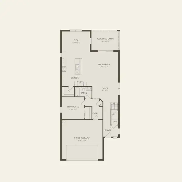 2D floor plan layout for the Whitmore by Pulte Homes in Waypointe, Port Orange, FL (Image 4).