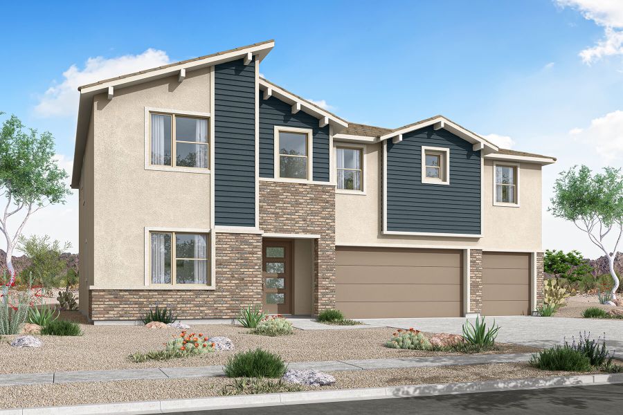 Representative exterior photo of a completed home built from the Redwood by Mattamy Homes in Las Ventanas, Goodyear, AZ (Image 2). Representative exterior photo of a completed home built from the Redwood by Mattamy Homes in Las Ventanas, Goodyear, AZ (Image 2).