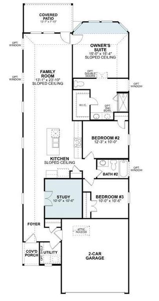 2D floor plan layout of this home in Pinewood at Grand Texas, New Caney, TX (Image 5).