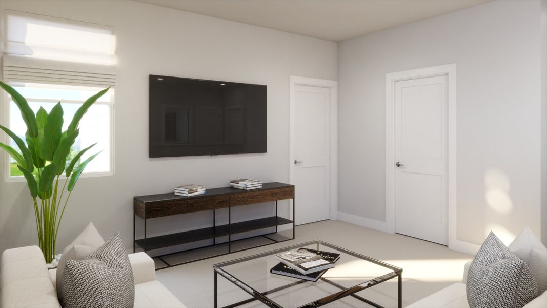 Furnished interior view inside a new home in Freedom at Anthem, Kyle (Image 9).