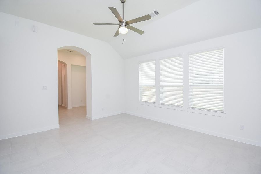 Here's a wide open view from the interior of the living space, to the front entry, left.