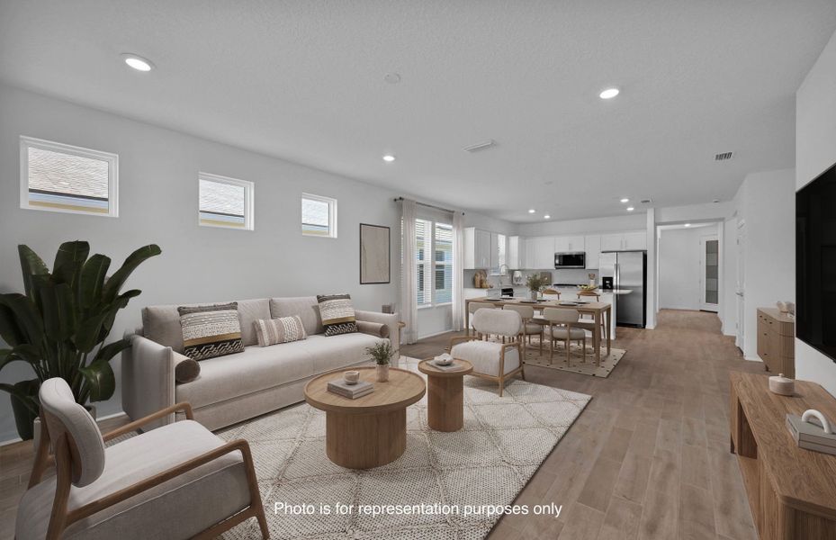 Furnished interior view inside a new home in Del Webb Wildlight, Yulee (Image 10).